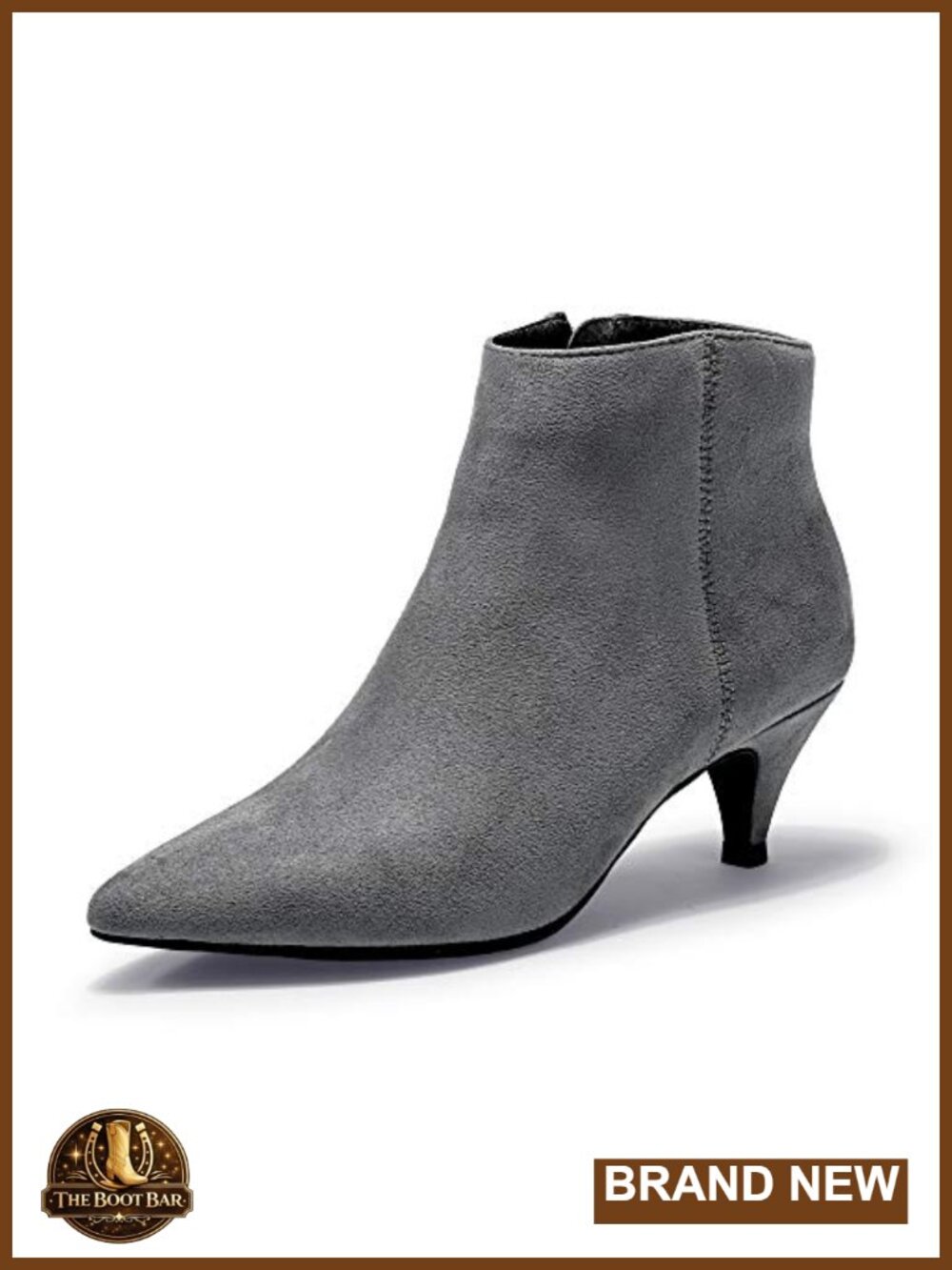 Women's Low Kitten Heel Ankle Booties Pointed Toe Side Zip Dress Boots